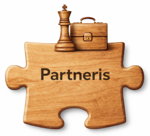 Mąstymas - puzzle detalė ant kurios užrašyta Partneris